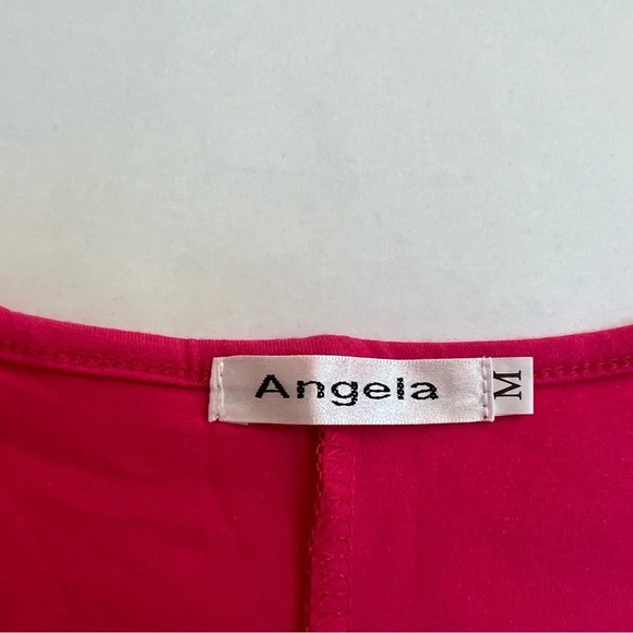 Angela Bright Pink T Shirt Reglan Size Medium New No Tags - Picture 6 of 6